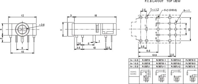 耳機插座PJ307E