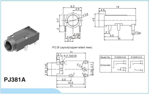 耳機插座PJ381A
